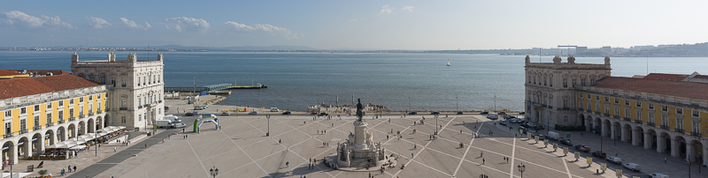 2014, Lissabon, Blick auf den Praca do Comrcio vom Arco da Rua Augusta